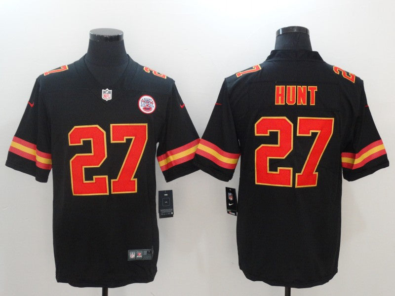 Men's Kansas City Chiefs Karim Hunt #27 Black Player Game Jersey1 football jersey product view 1