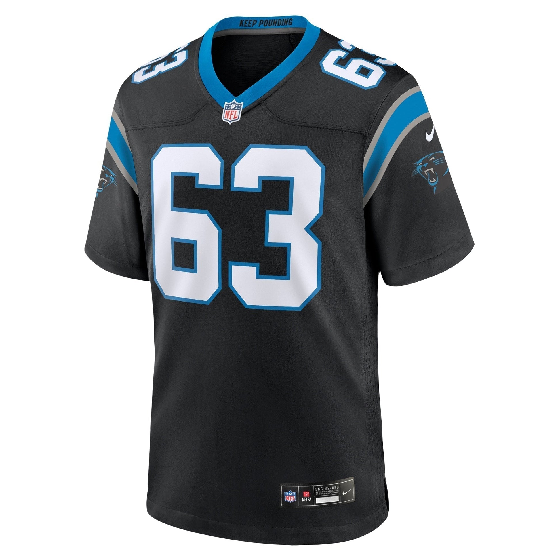 Austin Corbett Carolina Panthers Nike Team Game Jersey - Black football jersey product view 2