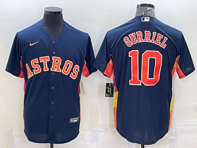 Men's Houston Astros Yuli Gurriel #10 Navy Alternate Replica Player Name Jersey1 baseball jersey product view 1