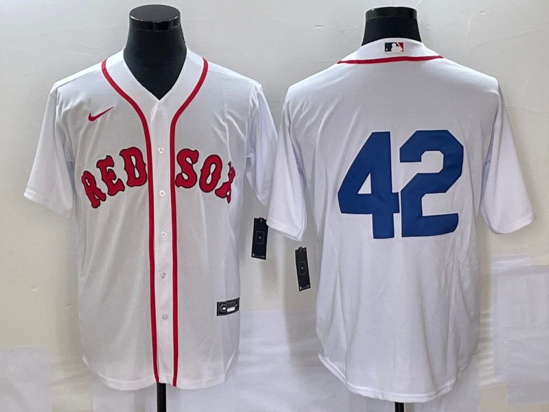 Men's Boston Red Sox #42 White 2023 Jackie Robinson Day Authentic Jersey1 baseball jersey product view 1