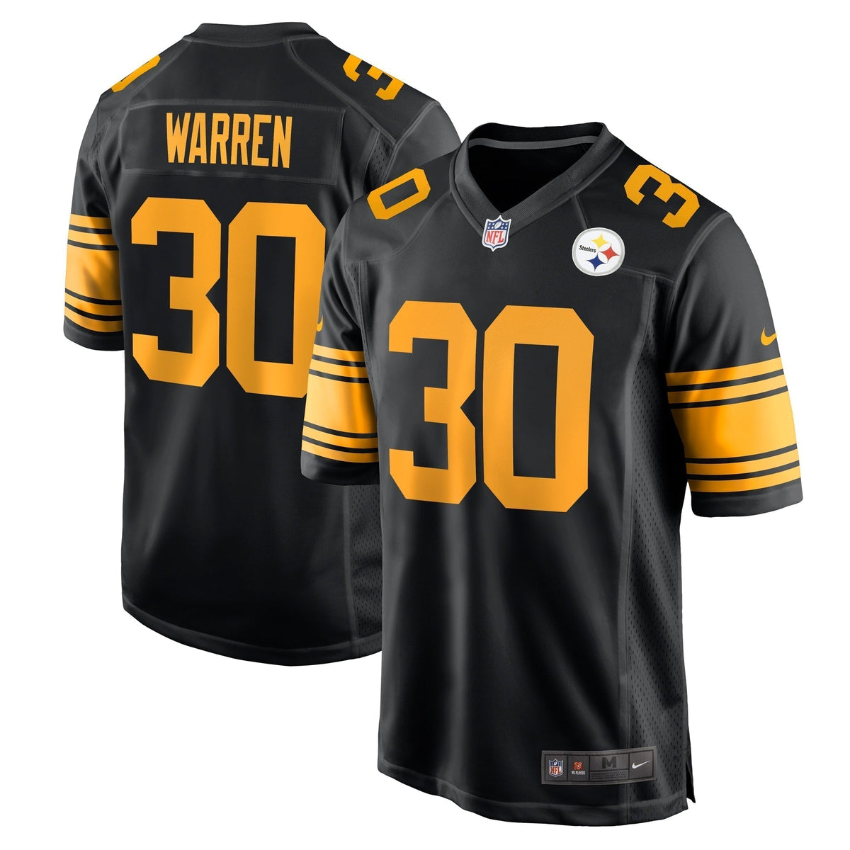 Jaylen Warren Pittsburgh Steelers Nike Alternate Game Jersey - Black football jersey product view 1