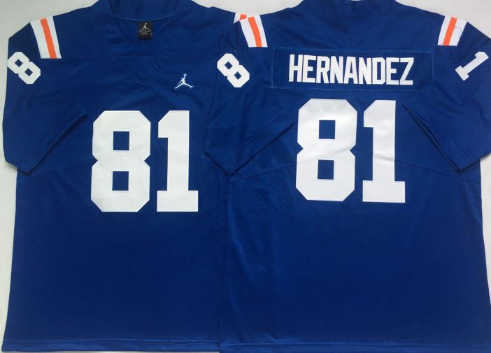 Men's Florida Gators Aaron Hernandez #81 Royal Replica Jersey sports jersey product view 1