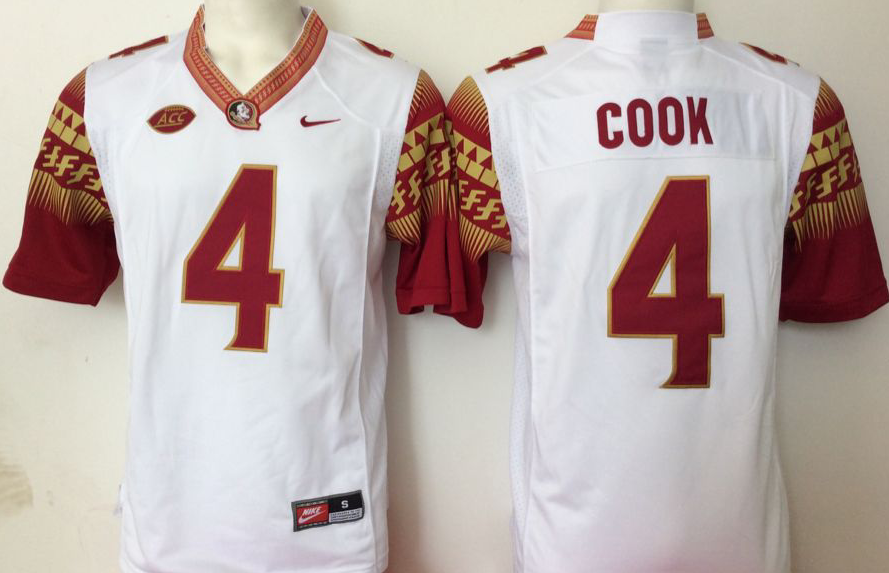 Men's Florida State Seminoles Dalvin Cook #4 White Player Game Jersey sports jersey product view 1