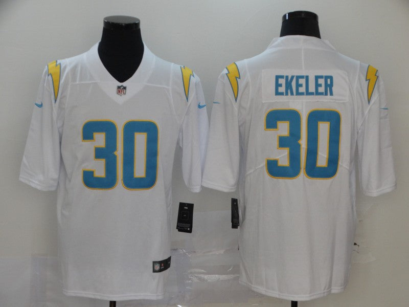 Men's Los Angeles Chargers Austin Ekeler #30 White Game Jersey1 football jersey product view 1