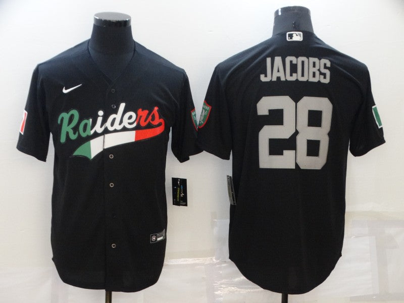 Men's Las Vegas Raiders Josh Jacobs #28 Black Team Game Jersey1 Joint Edition football jersey product view 1