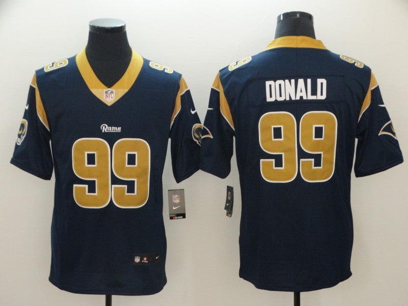 Men's Los Angeles Rams Aaron Donald #99 Navy Game Jersey1 football jersey product view 1