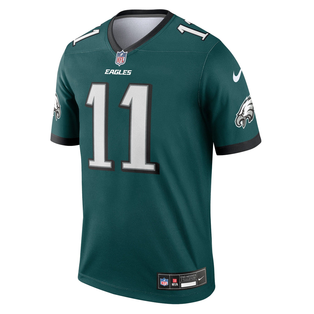 A.J. Brown Philadelphia Eagles Nike Legend Jersey - Midnight Green football jersey product view 2