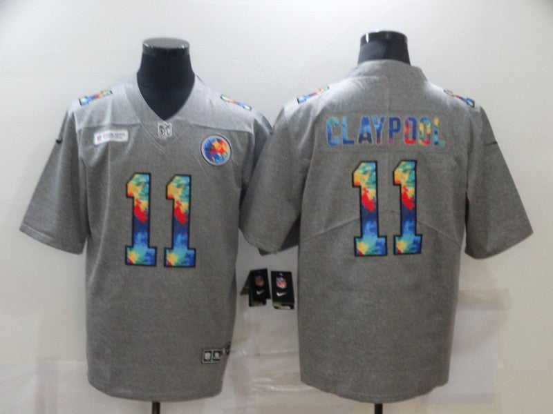 Men's Pittsburgh Steelers Chase Claypool #11 Gray Game Jersey1 football jersey product view 1