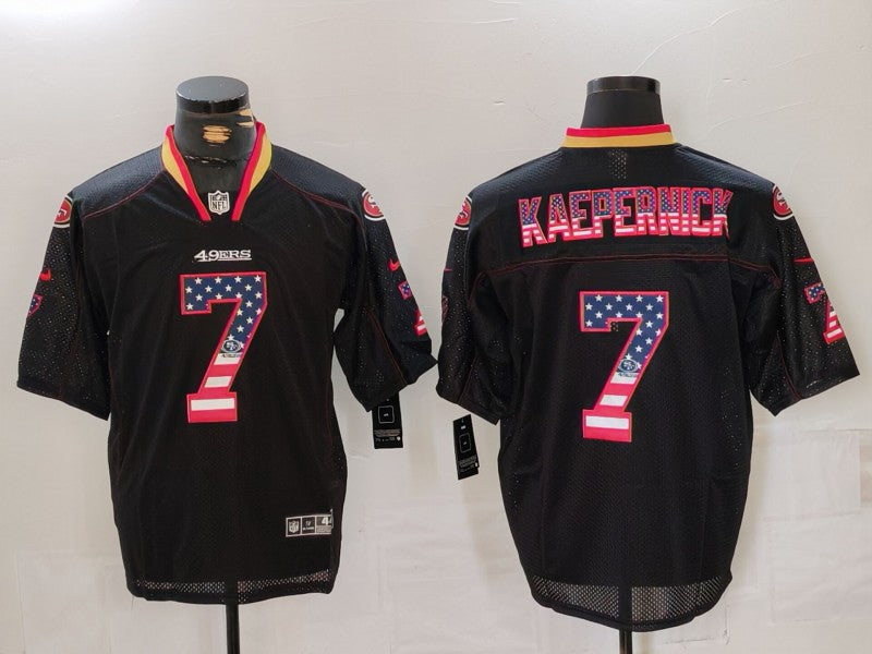 Men's San Francisco 49ers Colin Kaepernick #7 Black Team Game Jersey1 football jersey product view 1