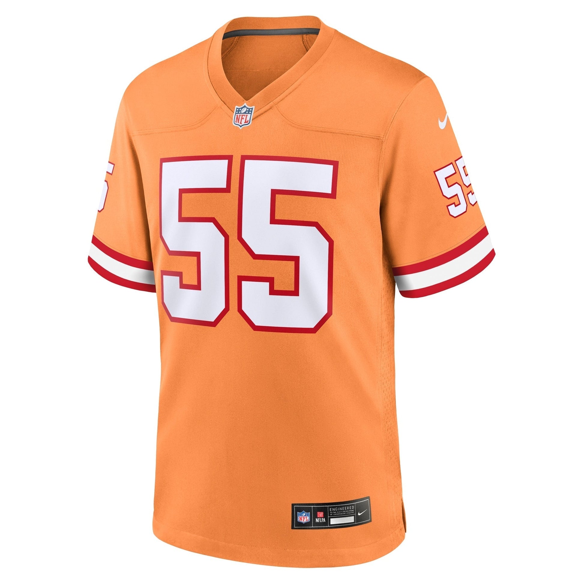 Derrick Brooks Tampa Bay Buccaneers Nike Throwback Game Jersey - Orange football jersey product view 2