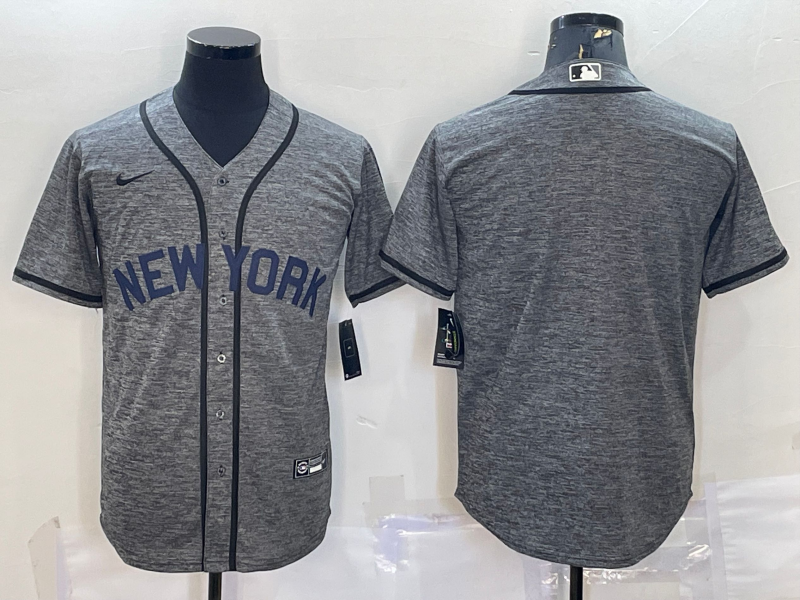 Men's New York Yankees Gray Authentic Blank Jersey1 baseball jersey product view 1