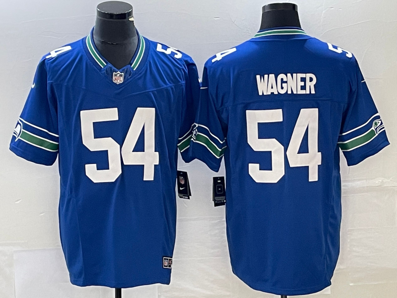 Men's Seattle Seahawks Bobby Wagner #54 Royal Throwback Legend Player Jersey football jersey product view 1