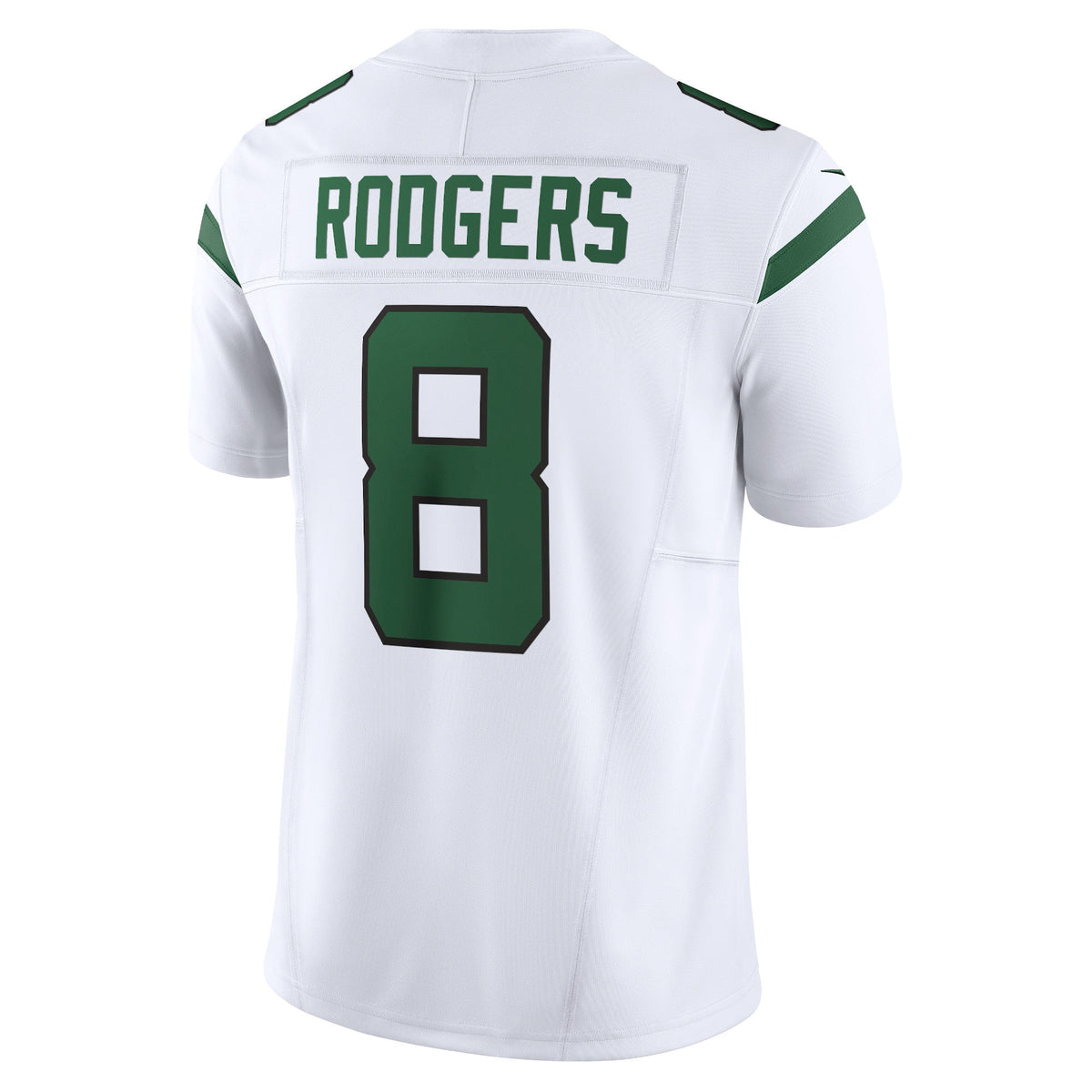 Aaron Rodgers New York Jets Nike Vapor F.U.S.E. Limited Jersey - Spotlight White football jersey product view 3
