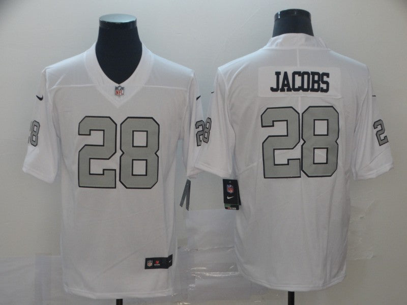 Men's Las Vegas Raiders Josh Jacobs #28 White Player Game Jersey1 football jersey product view 1
