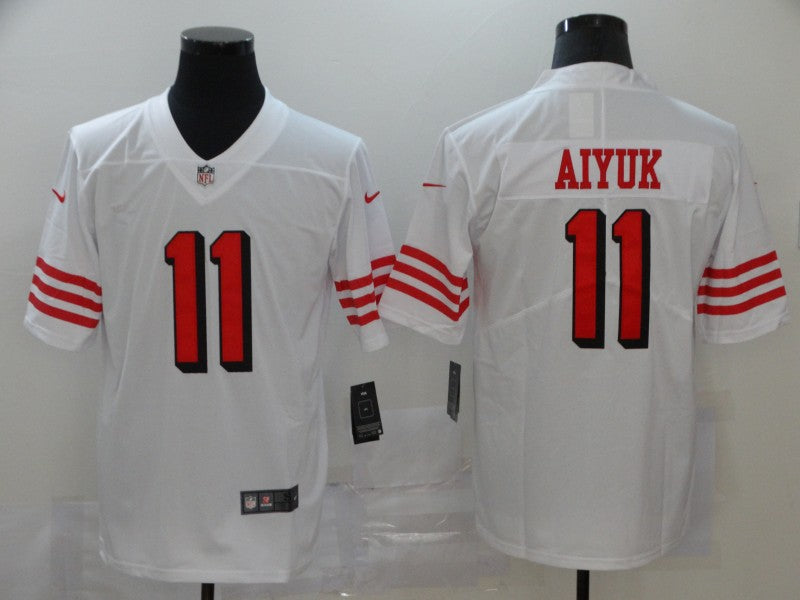 Men's San Francisco 49ers Brandon Aiyuk #11 White Game Player Jersey1 football jersey product view 1
