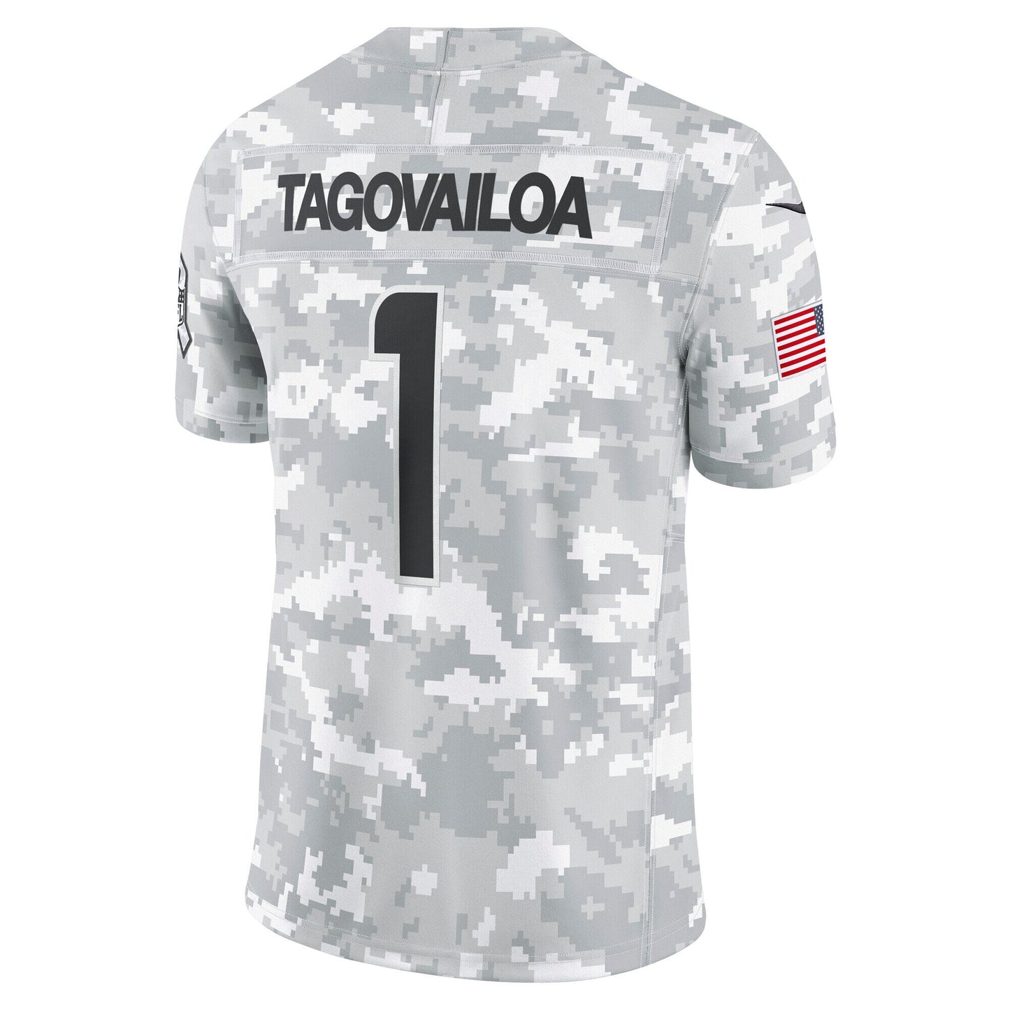 Tua Tagovailoa Miami Dolphins Nike 2024 Salute to Service Limited Jersey - Arctic Camo football jersey product view 3