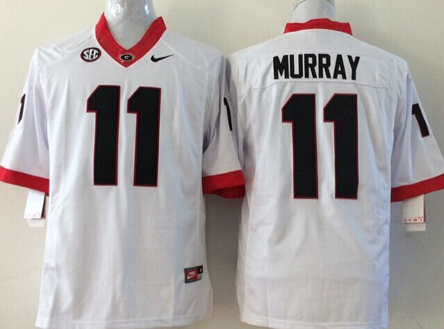 Men's Georgia Bulldogs Aaron Murray #11 White Player Game Jersey sports jersey product view 1