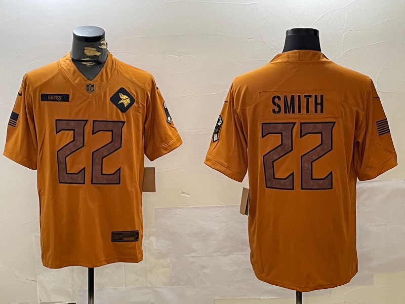 Men's Minnesota Vikings Harrison Smith #22 Brown 2023 Salute To Service Limited Jersey1 football jersey product view 1