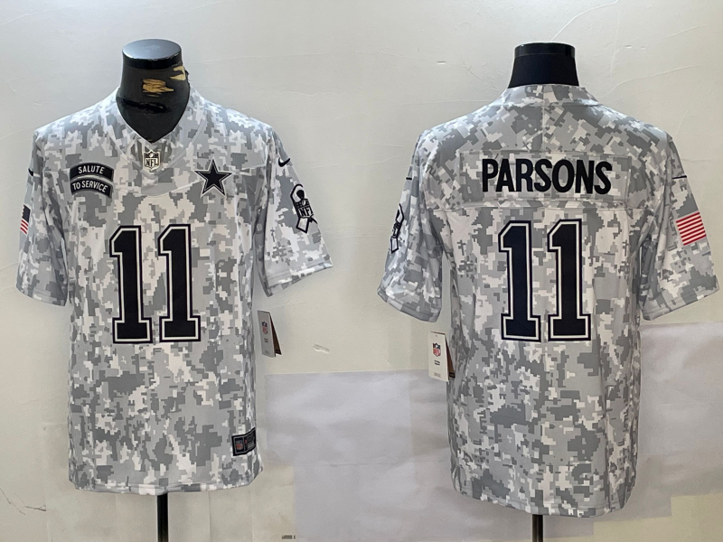 Men's Dallas Cowboys Micah Parsons #11 Arctic Camo 2024 Salute to Service Limited Jersey1 football jersey product view 1