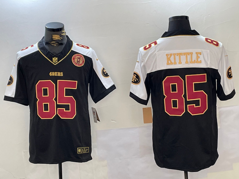 Men's San Francisco 49ers George Kittle #85 Black Alternate Player Jersey1 football jersey product view 1