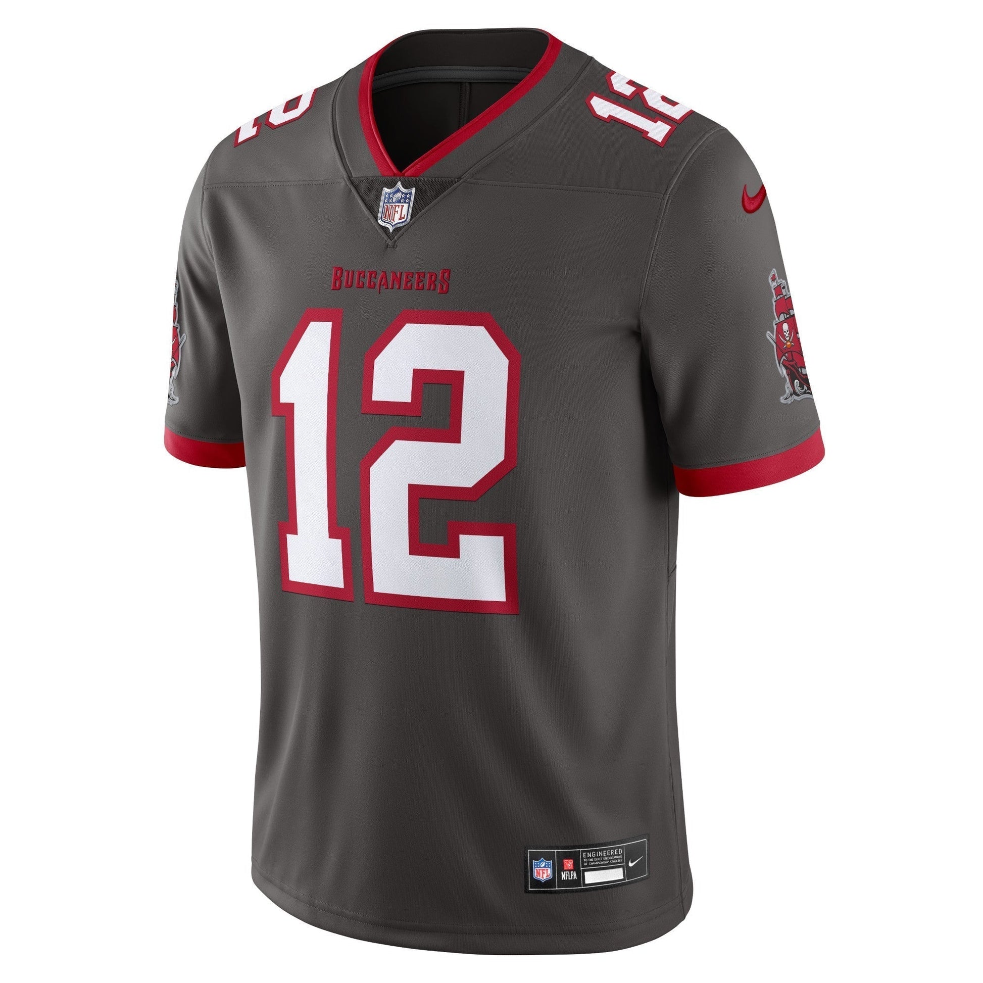 Tom Brady Tampa Bay Buccaneers Nike Alternate Vapor Untouchable Limited Jersey - Pewter football jersey product view 2