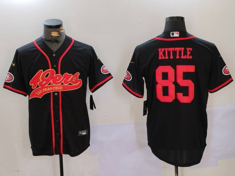 Men's San Francisco 49ers George Kittle #85 Black Replica Player Jersey1 football jersey product view 1