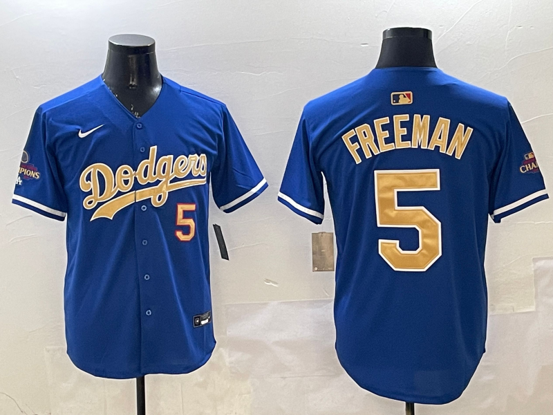 Men's Los Angeles Dodgers Freddie Freeman #5 Royal 2025 Gold Collection Limited Jersey1 baseball jersey product view 1