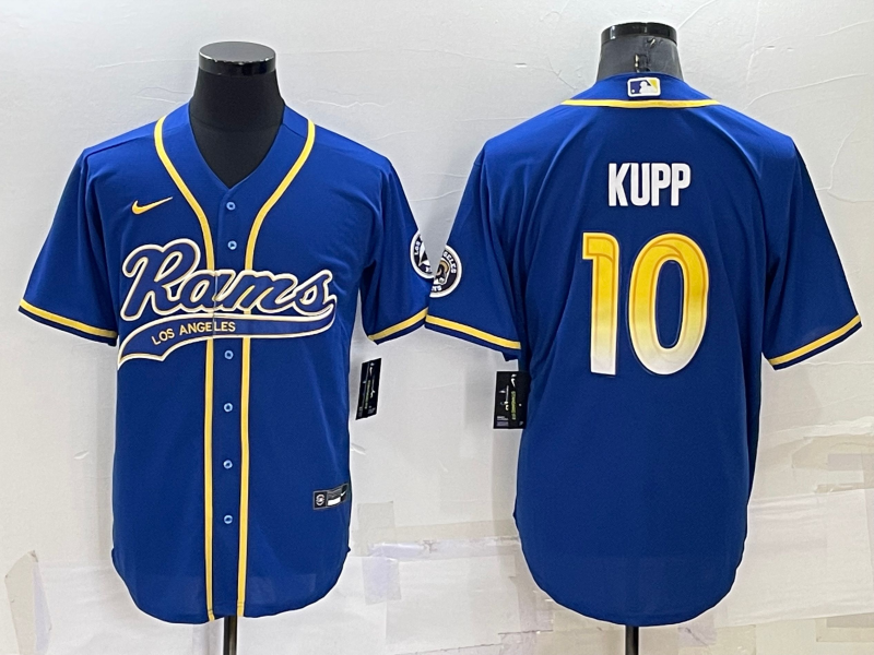 Men's Los Angeles Rams Cooper Kupp #10 Blue Game Jersey1 Joint Edition football jersey product view 1