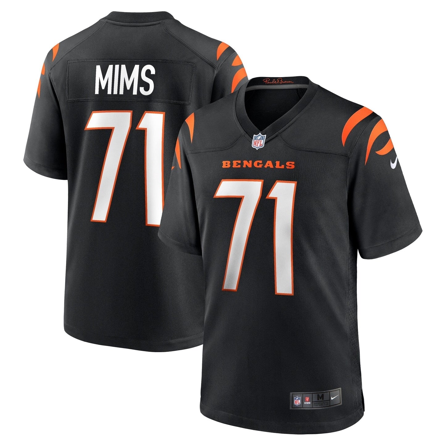 Amarius Mims Cincinnati Bengals Nike Game Jersey - Black football jersey product view 1