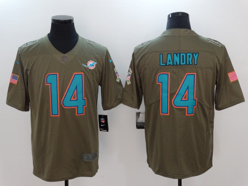 Men's Miami Dolphins Jarvis Landry #14 Brown Game Jersey1 football jersey product view 1