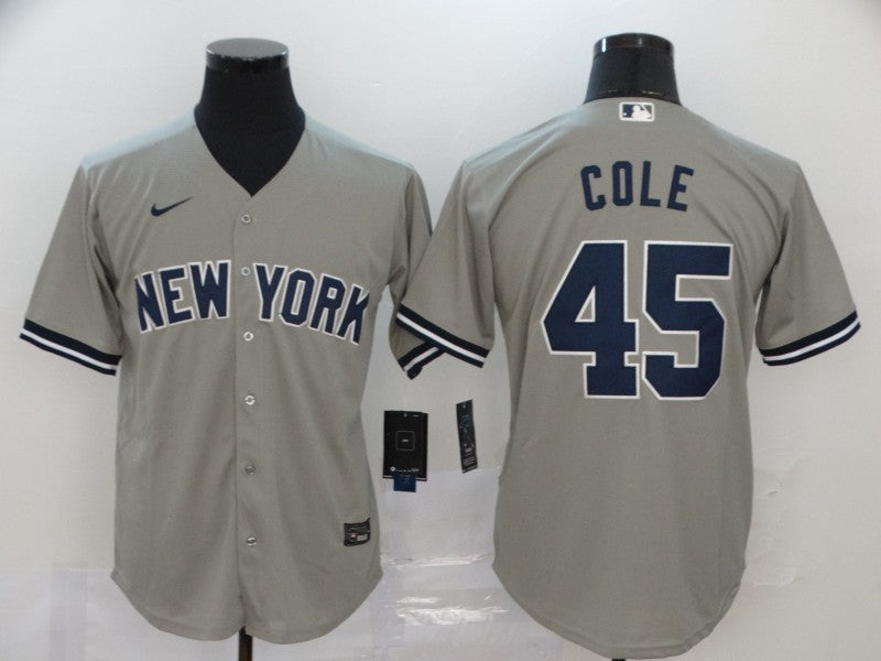 Men's New York Yankees Gerrit Cole #45 Gray Replica Baseball Jersey1 baseball jersey product view 1