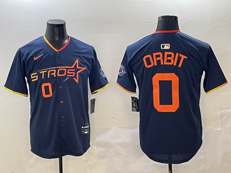 Men's Houston Astros Orbit #0 Navy 2025 City Connect Limited Player Jersey1 baseball jersey product view 1