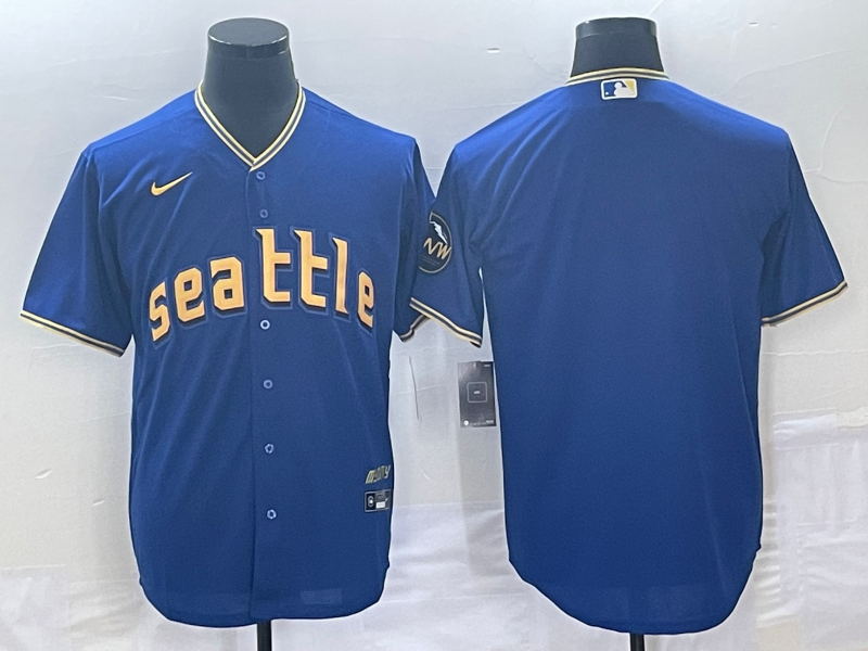 Men's Seattle Mariners Royal 2023 City Connect Replica Blank Jersey1 baseball jersey product view 1
