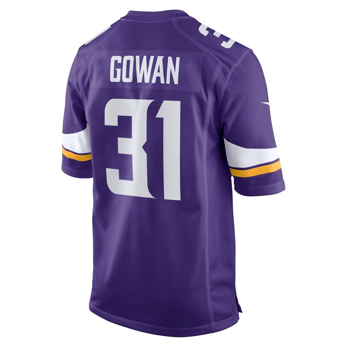 Tay Gowan Minnesota Vikings Nike Home Game Jersey - Purple football jersey product view 3