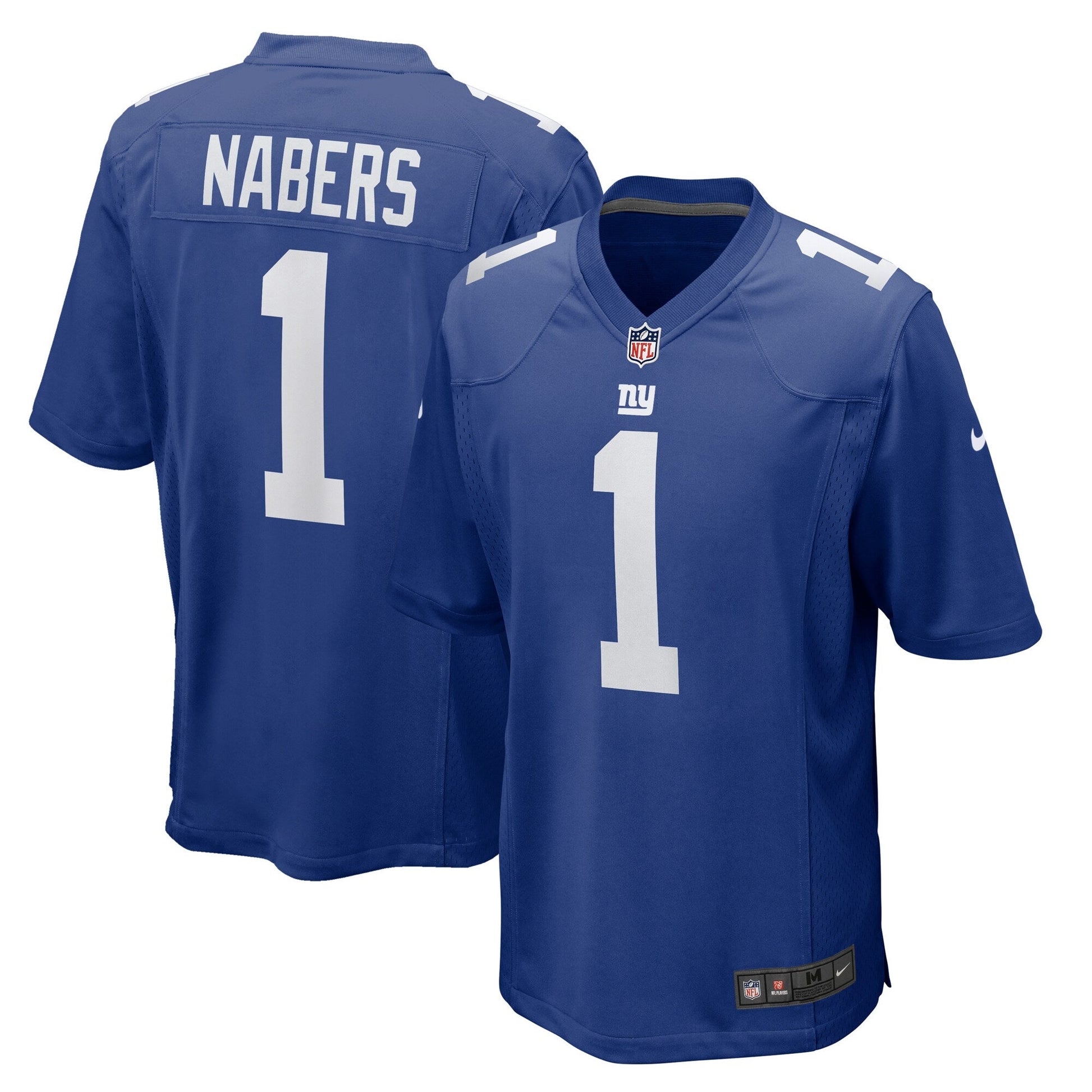 Malik Nabers New York Giants Nike Game Jersey - Royal football jersey product view 1
