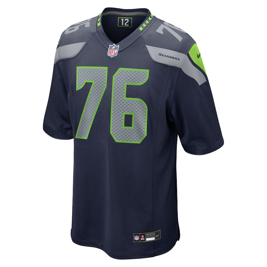 Seattle Seahawks Grey Zabel Nike College Navy 2025 NFL Draft First Round Pick Game Jersey football jersey product view 2