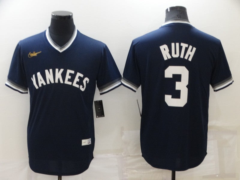 Men's New York Yankees Babe Ruth #3 Navy Stitched Jersey1 baseball jersey product view 1
