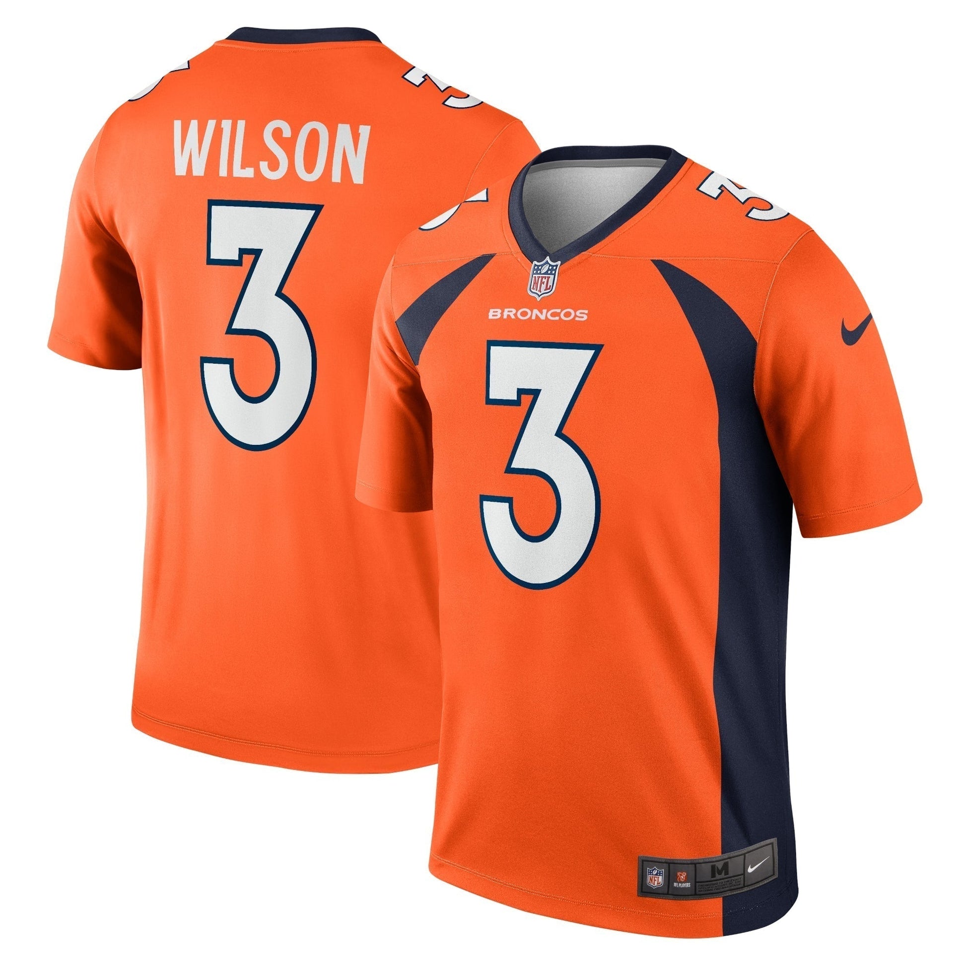 Russell Wilson Denver Broncos Nike Legend Jersey - Orange football jersey product view 1