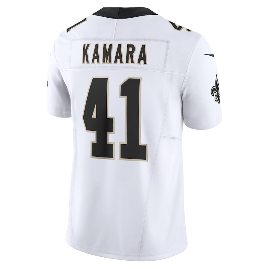 Alvin Kamara 41 New Orleans Saints Vapor F.U.S.E. Limited Jersey - White football jersey product view 3
