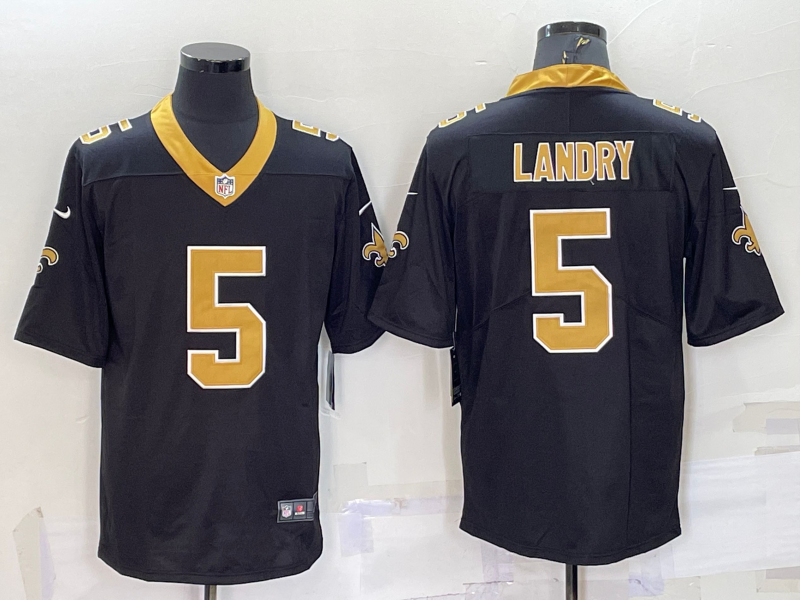 Men's New Orleans Saints Jarvis Landry #5 Black Game Jersey1 football jersey product view 1