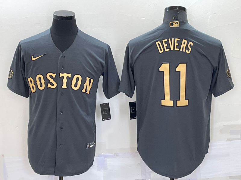 Men's Boston Red Sox Rafael Devers #11 Gray Replica Player Jersey1 baseball jersey product view 1