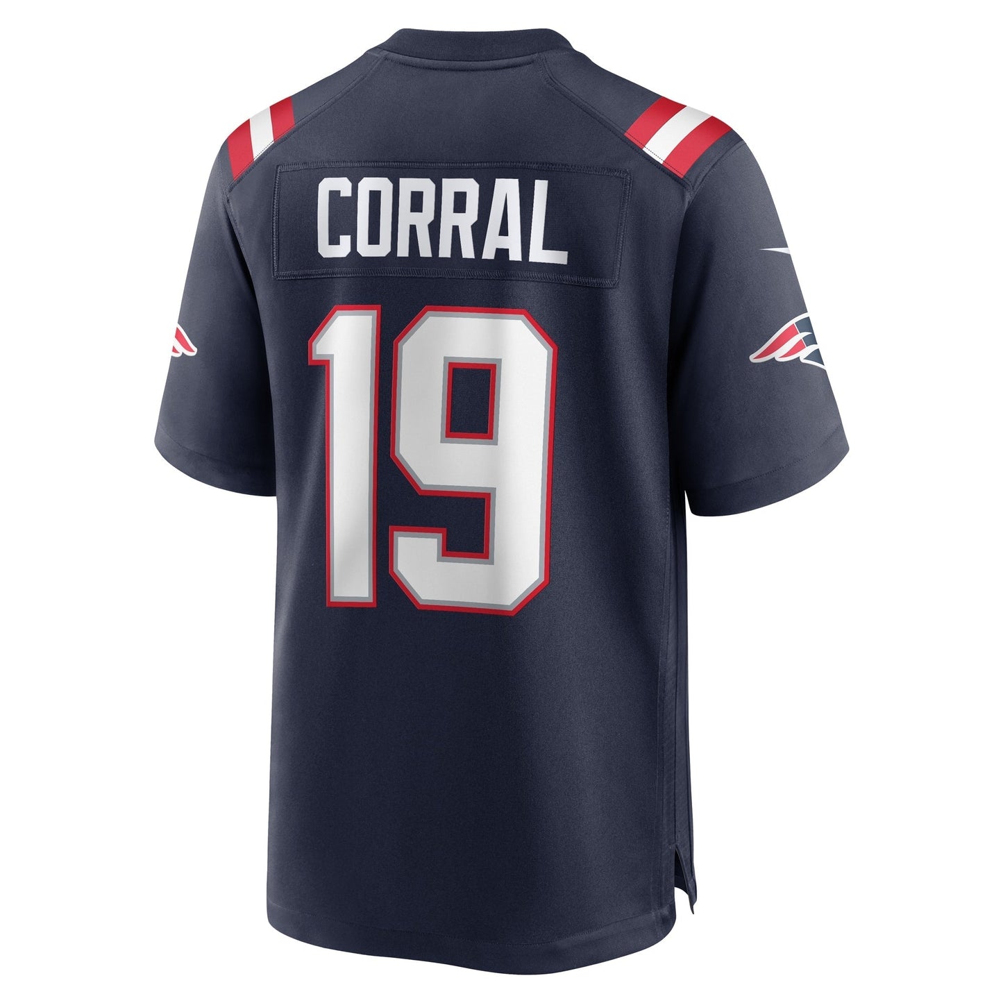 Matt Corral New England Patriots Nike Team Game Jersey - Navy football jersey product view 3