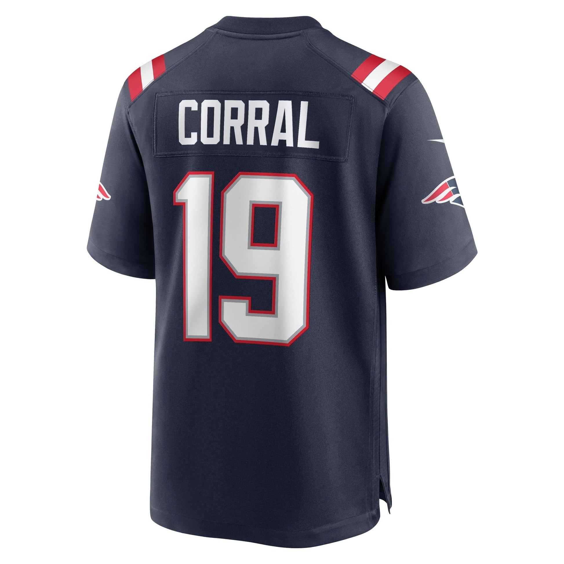 Matt Corral New England Patriots Nike Team Game Jersey - Navy football jersey product view 3