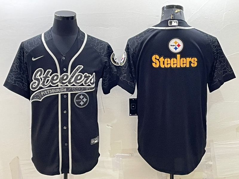 Men's Pittsburgh Steelers Black Retired Player RFLCTV Limited Jersey1 football jersey product view 1