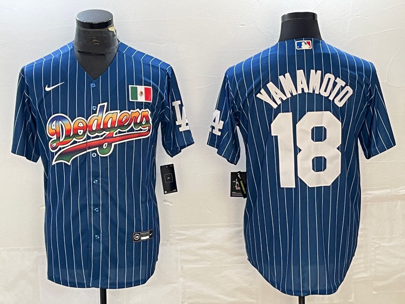 Men's Los Angeles Dodgers Yoshinobu Yamamoto #18 Blue Game Player Jersey1 baseball jersey product view 1