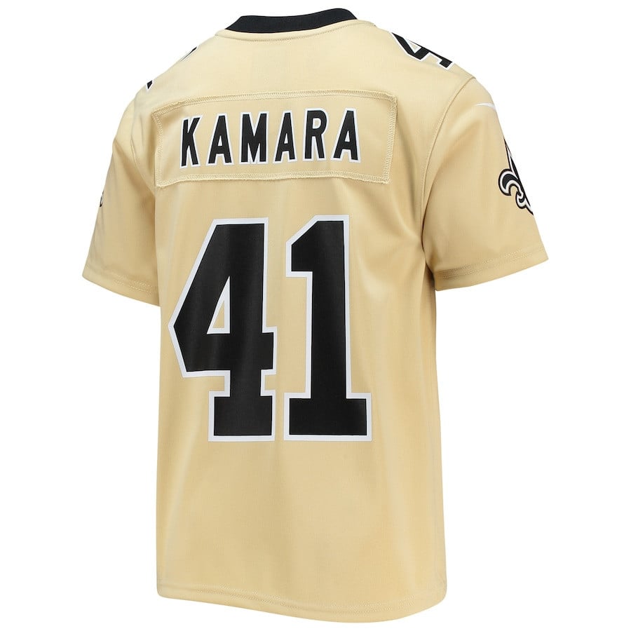 Alvin Kamara New Orleans Saints Youth Inverted Team Game Jersey - Gold football jersey product view 3