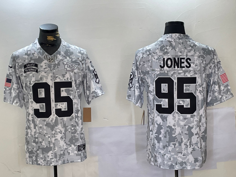 Men's Kansas City Chiefs Chris Jones #95 Arctic Camo 2024 Salute to Service Limited Jersey1 football jersey product view 1