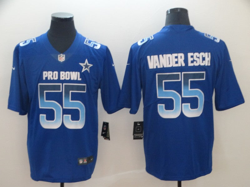 Men's Dallas Cowboys Leighton Vander Esch #55 Blue All Star Game Jersey1 football jersey product view 1