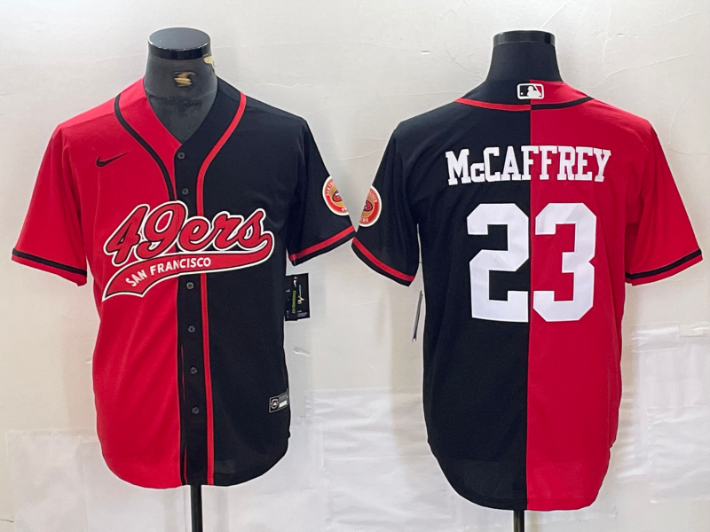 Men's San Francisco 49ers Christian McCaffrey #23 Red/Black Game Player Jersey1 Joint Edition football jersey product view 1