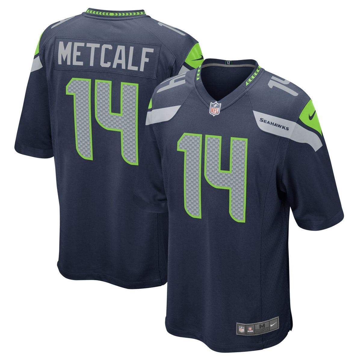 DK Metcalf Seattle Seahawks Nike Game Team Jersey - College Navy football jersey product view 1